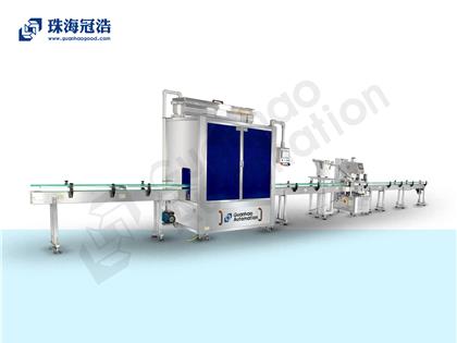 自動16頭醫(yī)用鹽水防腐灌裝、旋蓋生產(chǎn)線